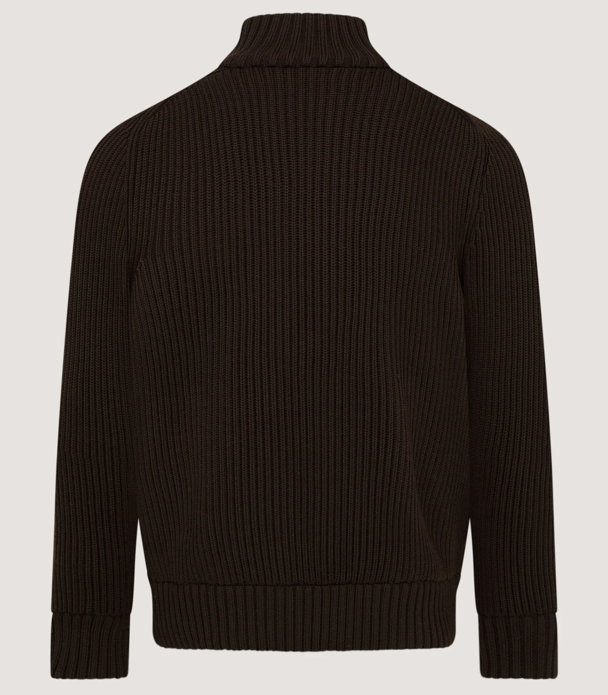 Men's York Suede Zip Front Knitted Cardigan in Chocolate