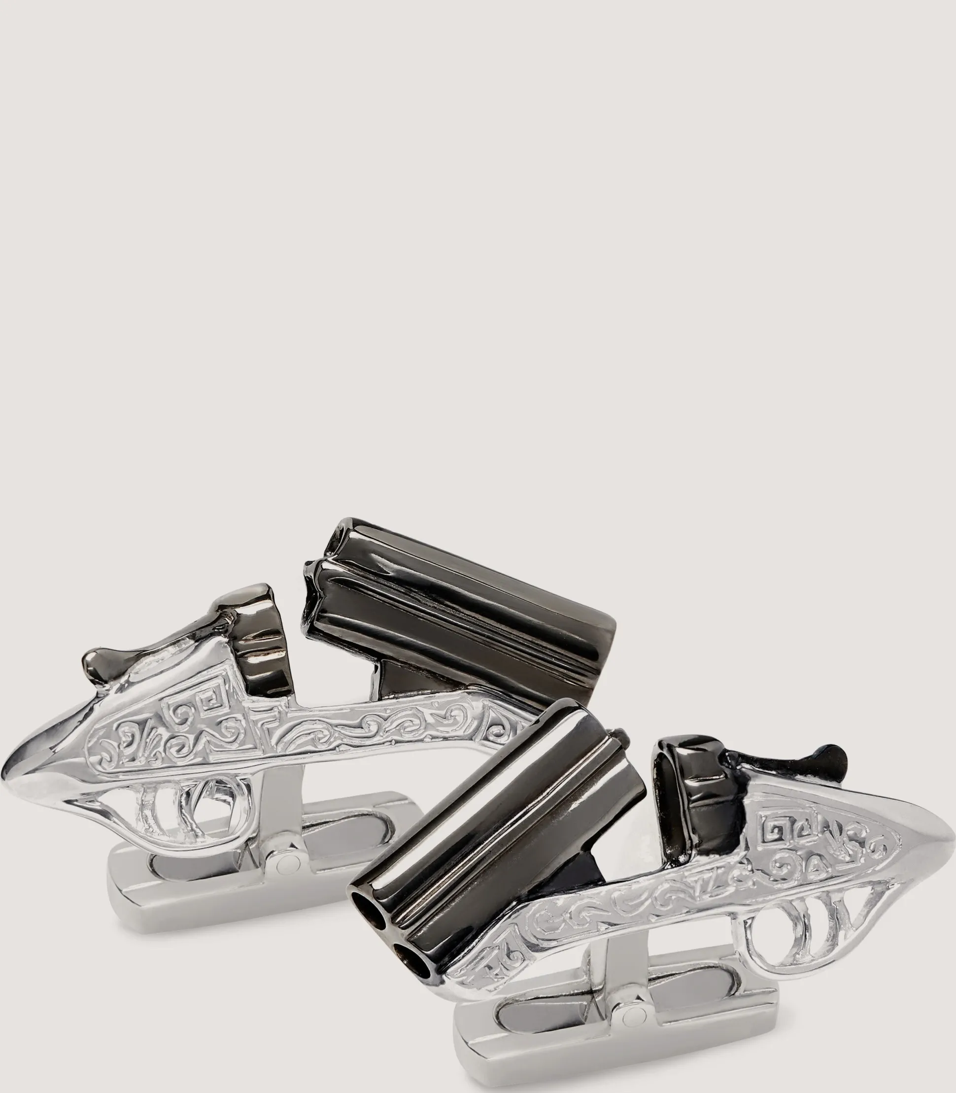 Over-And-Under Silver Cufflinks In Silver