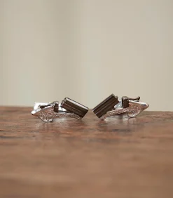 Over-And-Under Silver Cufflinks In Silver