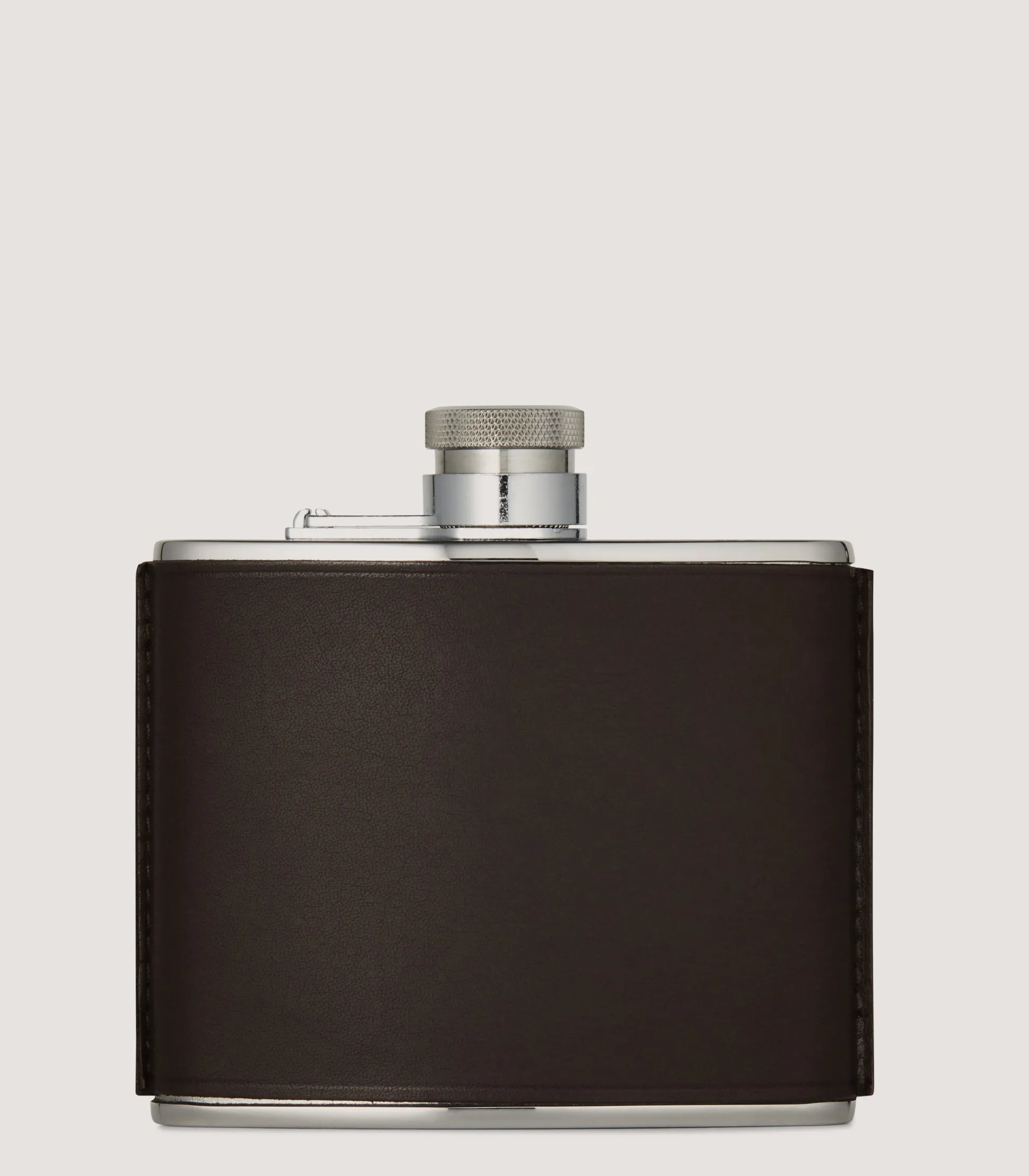 4oz Leather Flask In Dark Brown