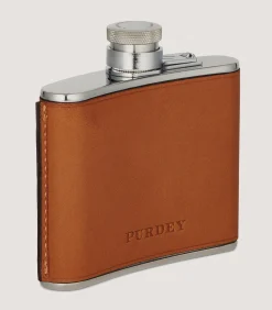 4oz Leather Flask In Tan