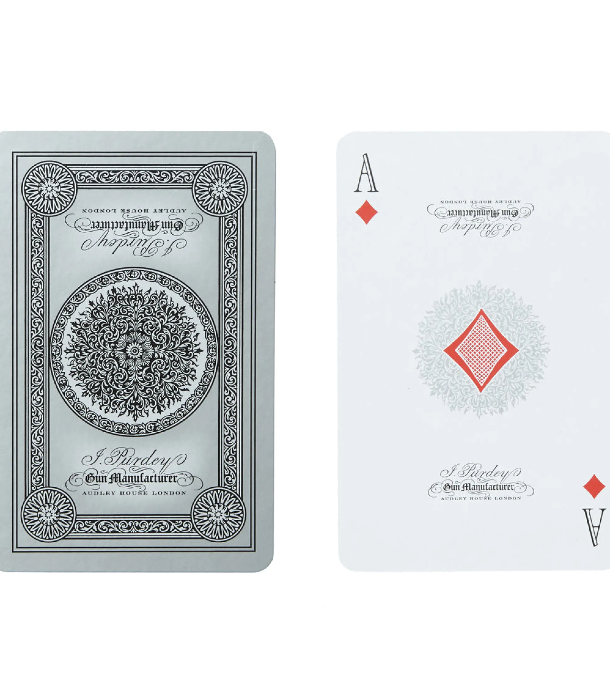 Purdey Engraved Playing Cards In Silver