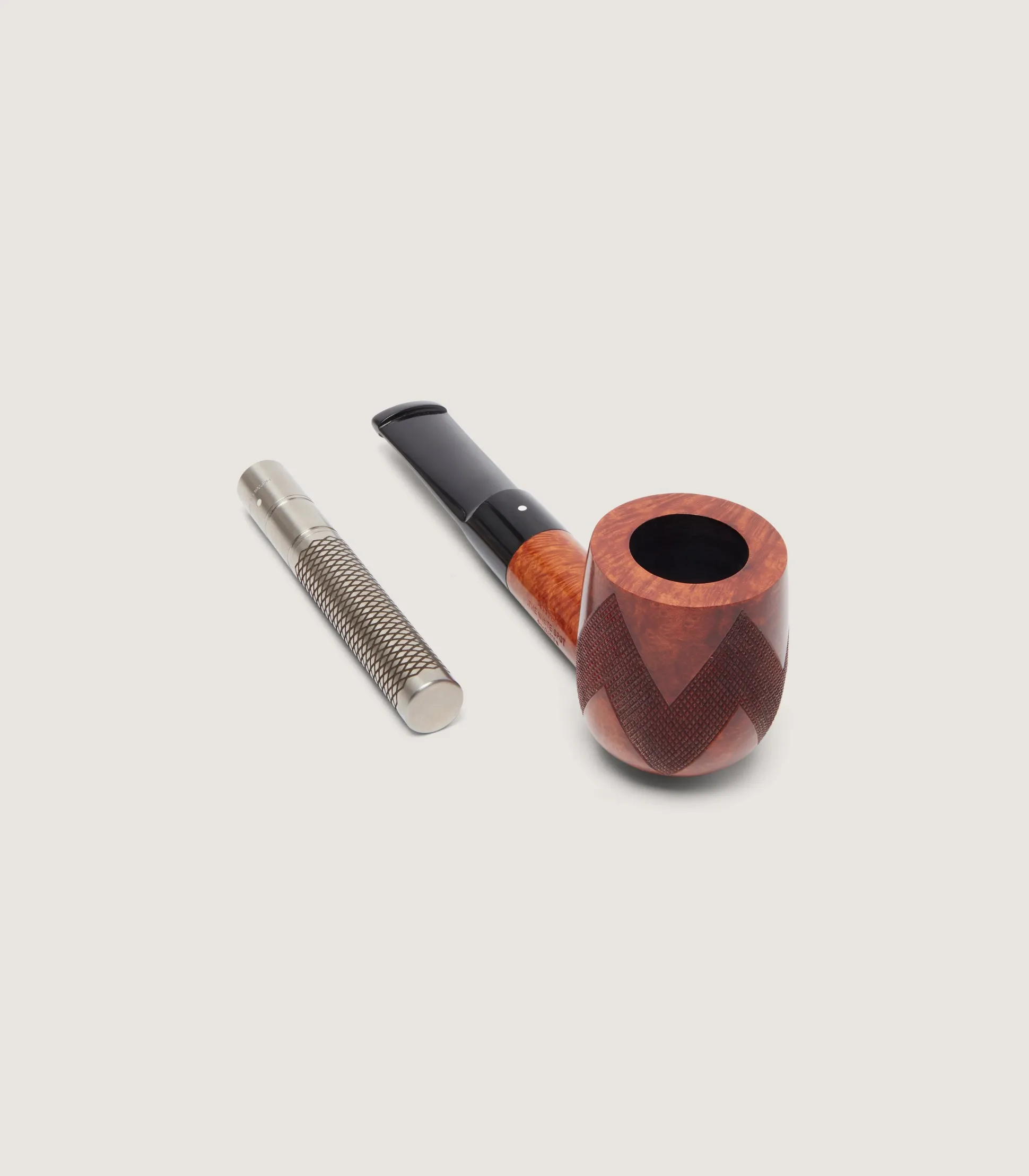 Purdey X White Spot Walnut Pipe with Leather Case