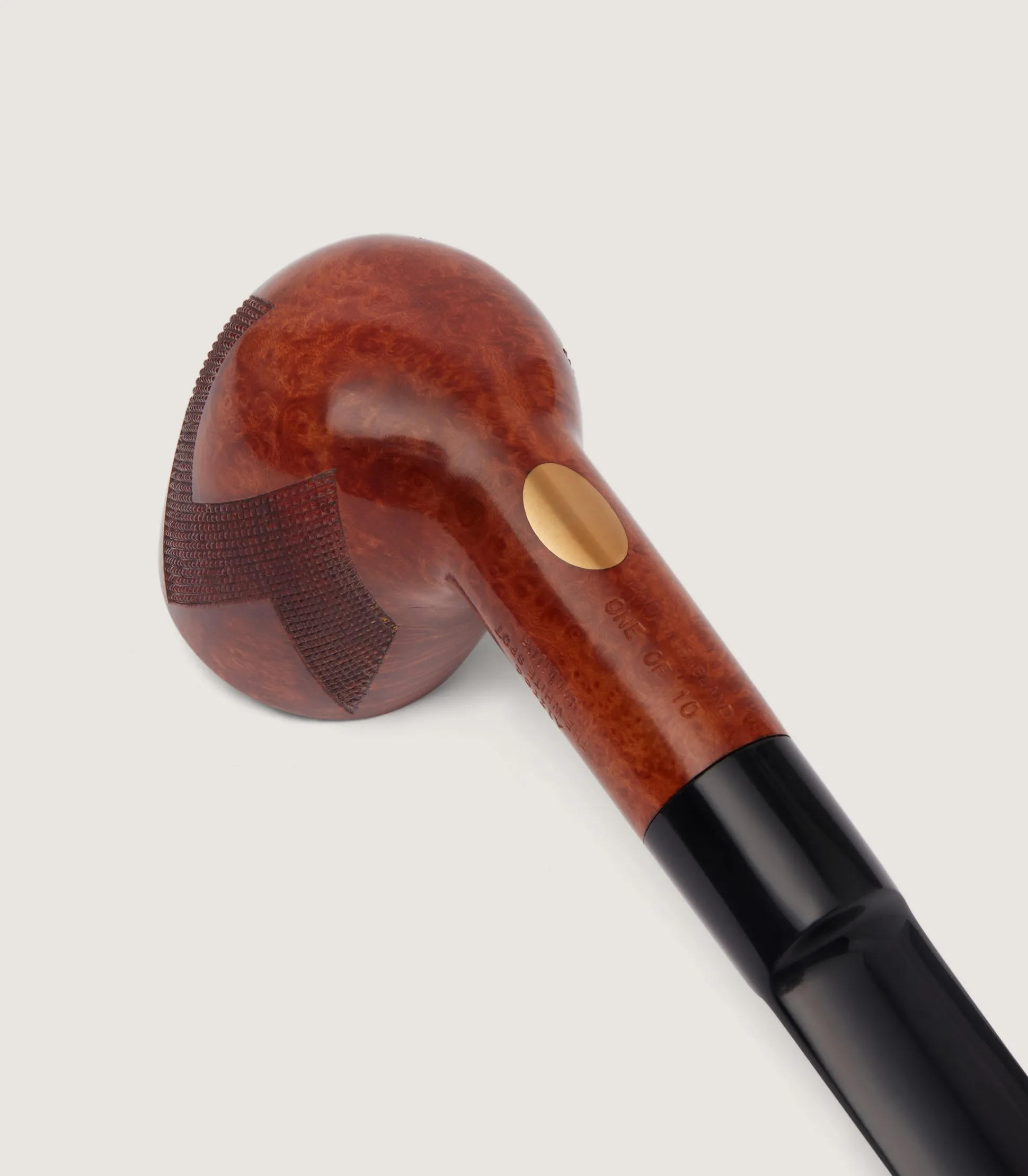 Purdey X White Spot Walnut Pipe with Leather Case