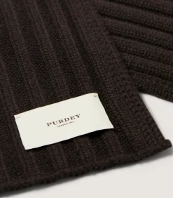 Ribbed Chunky Scarf in Chocolate