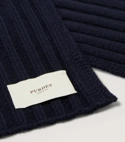 Ribbed Chunky Scarf in Midnight Blue