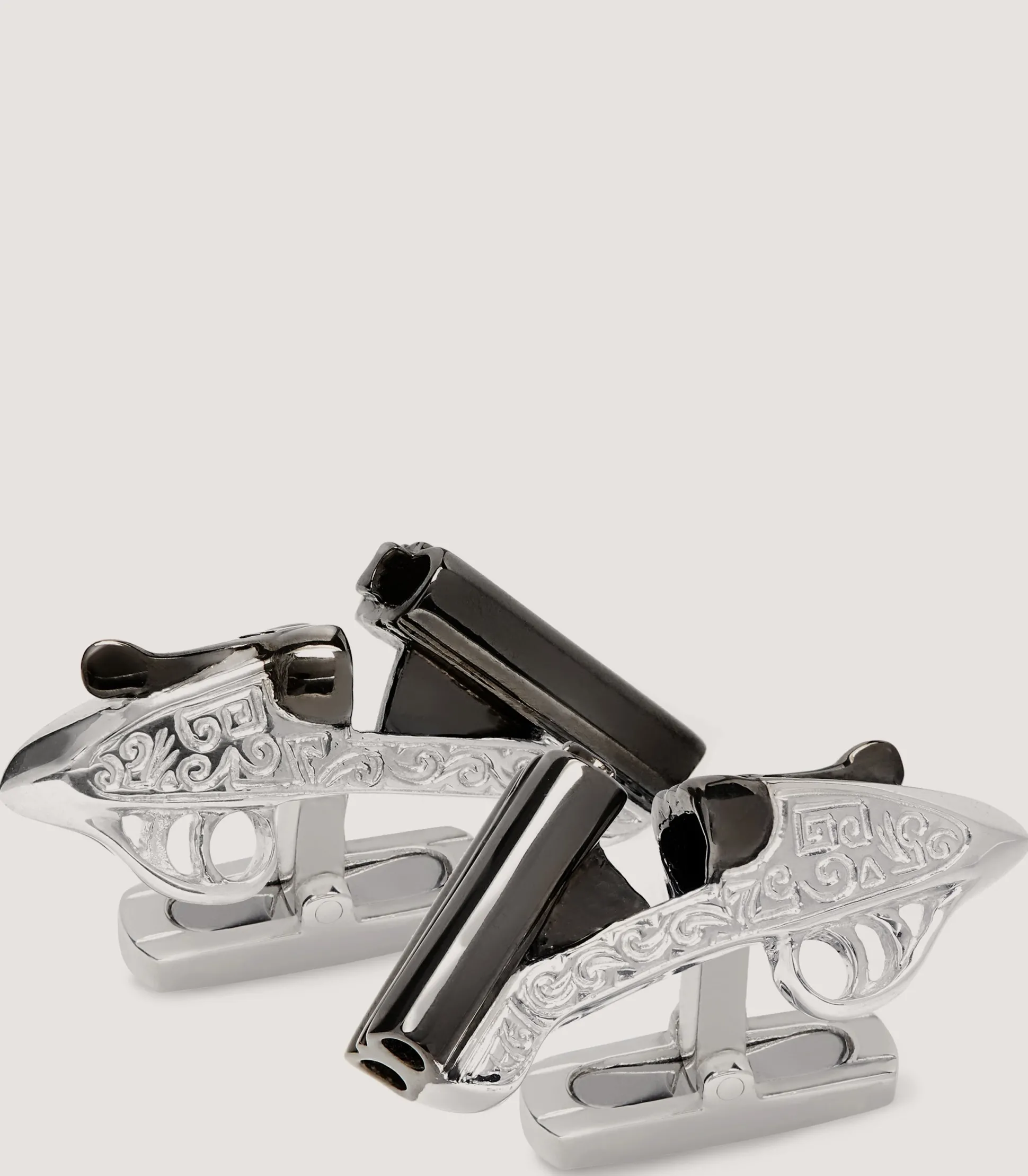 Side-By-Side Silver Cufflinks In Silver