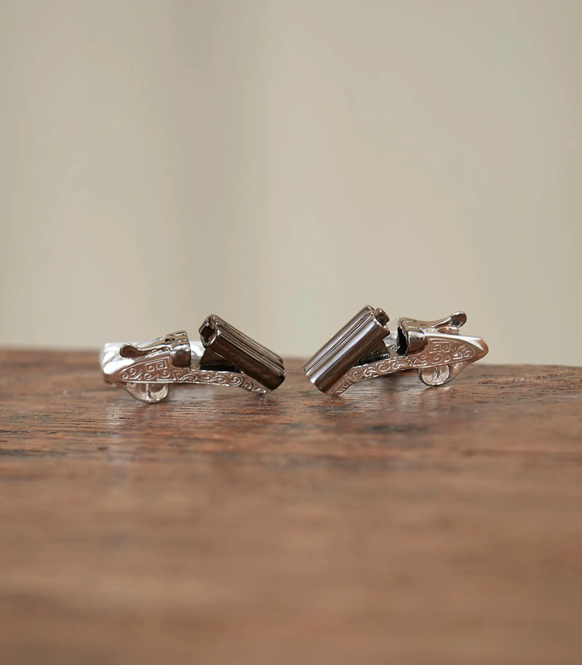 Side-By-Side Silver Cufflinks In Silver
