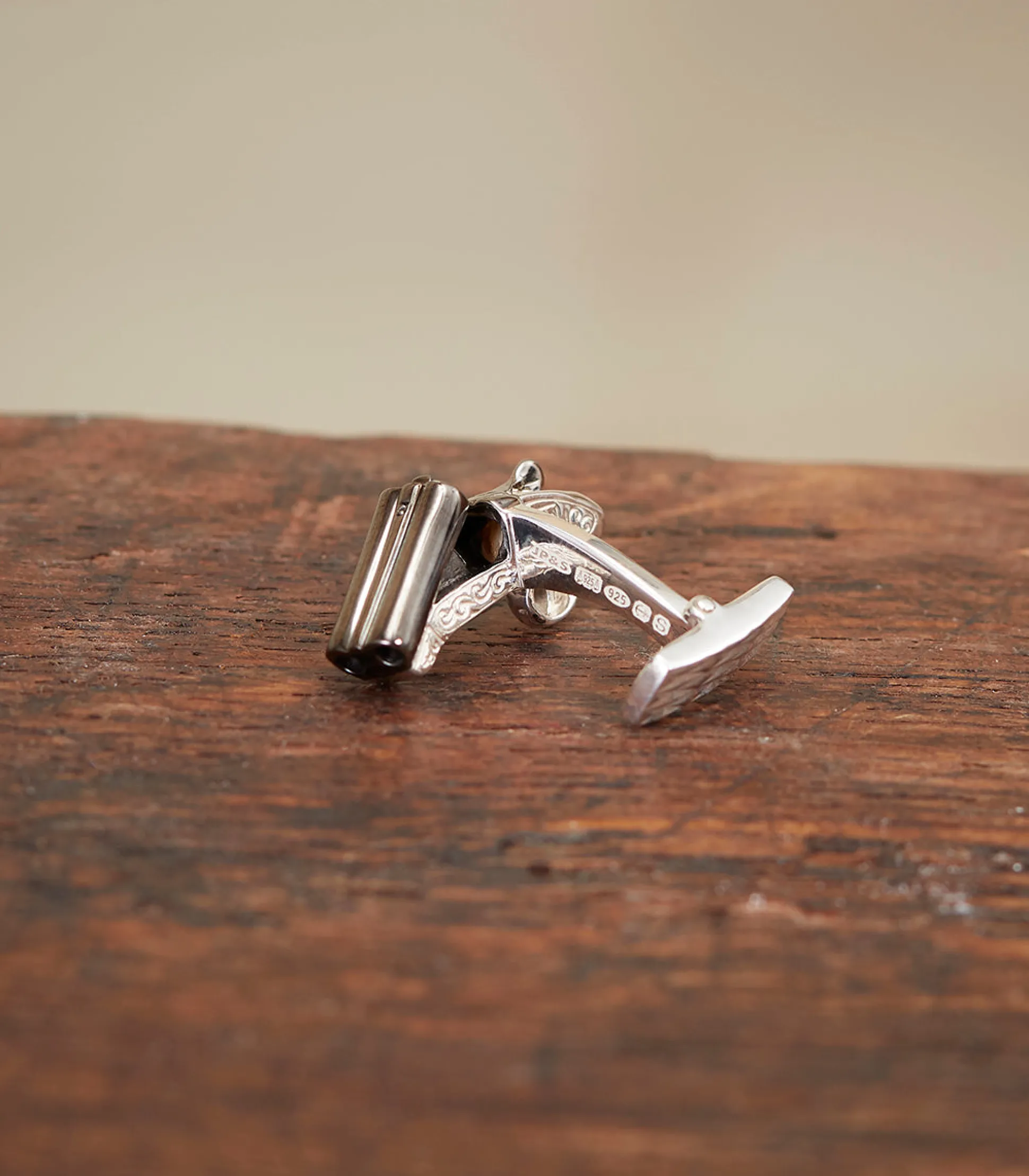 Side-By-Side Silver Cufflinks In Silver