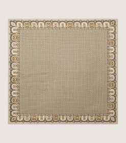 Small Medallion Scarf in Taupe