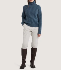 Women's Annabel Roll Neck in Canvas Blue