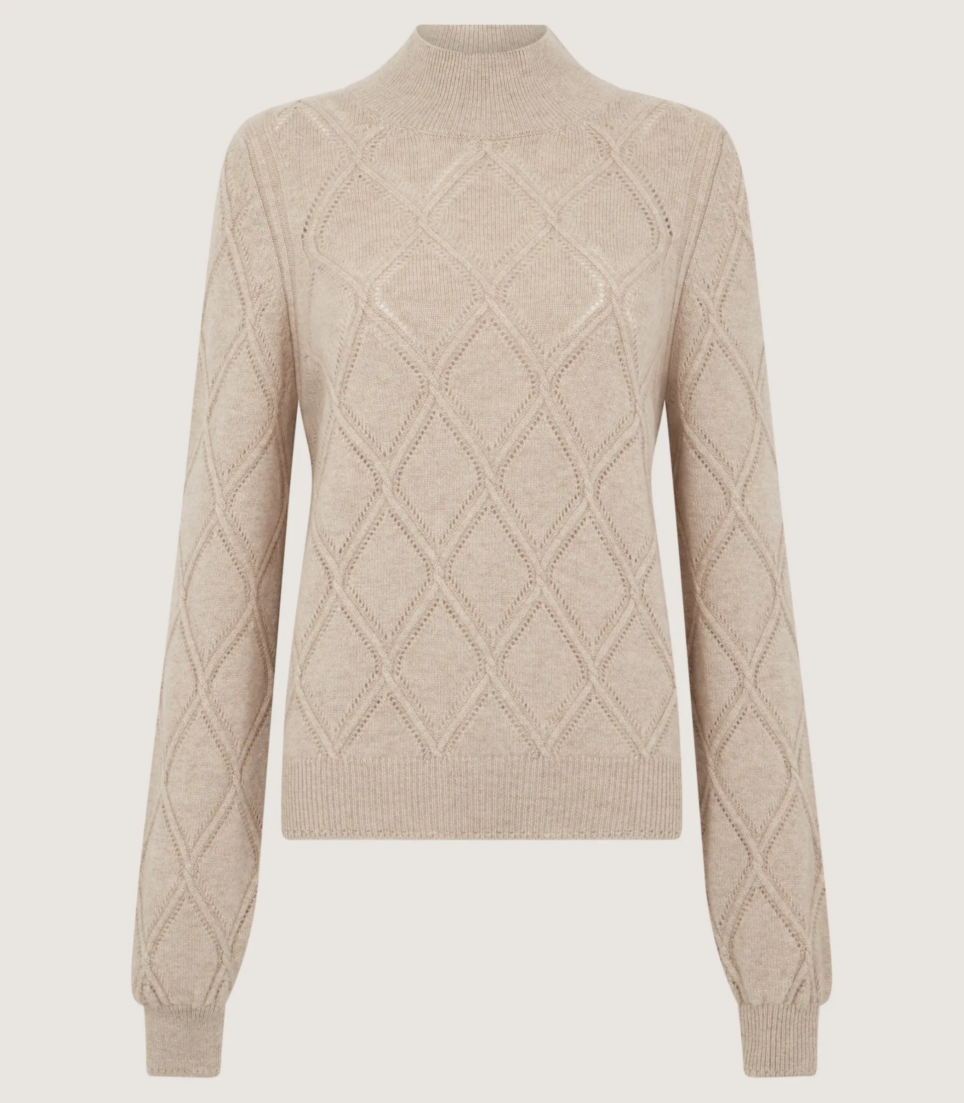 Women's Cashmere Cable Sweater in Oatmeal