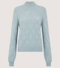 Women's Cashmere Cable Sweater In Pine Green