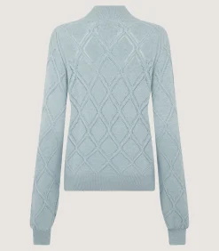 Women's Cashmere Cable Sweater In Pine Green