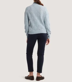 Women's Cashmere Cable Sweater In Pine Green
