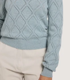Women's Cashmere Cable Sweater In Pine Green