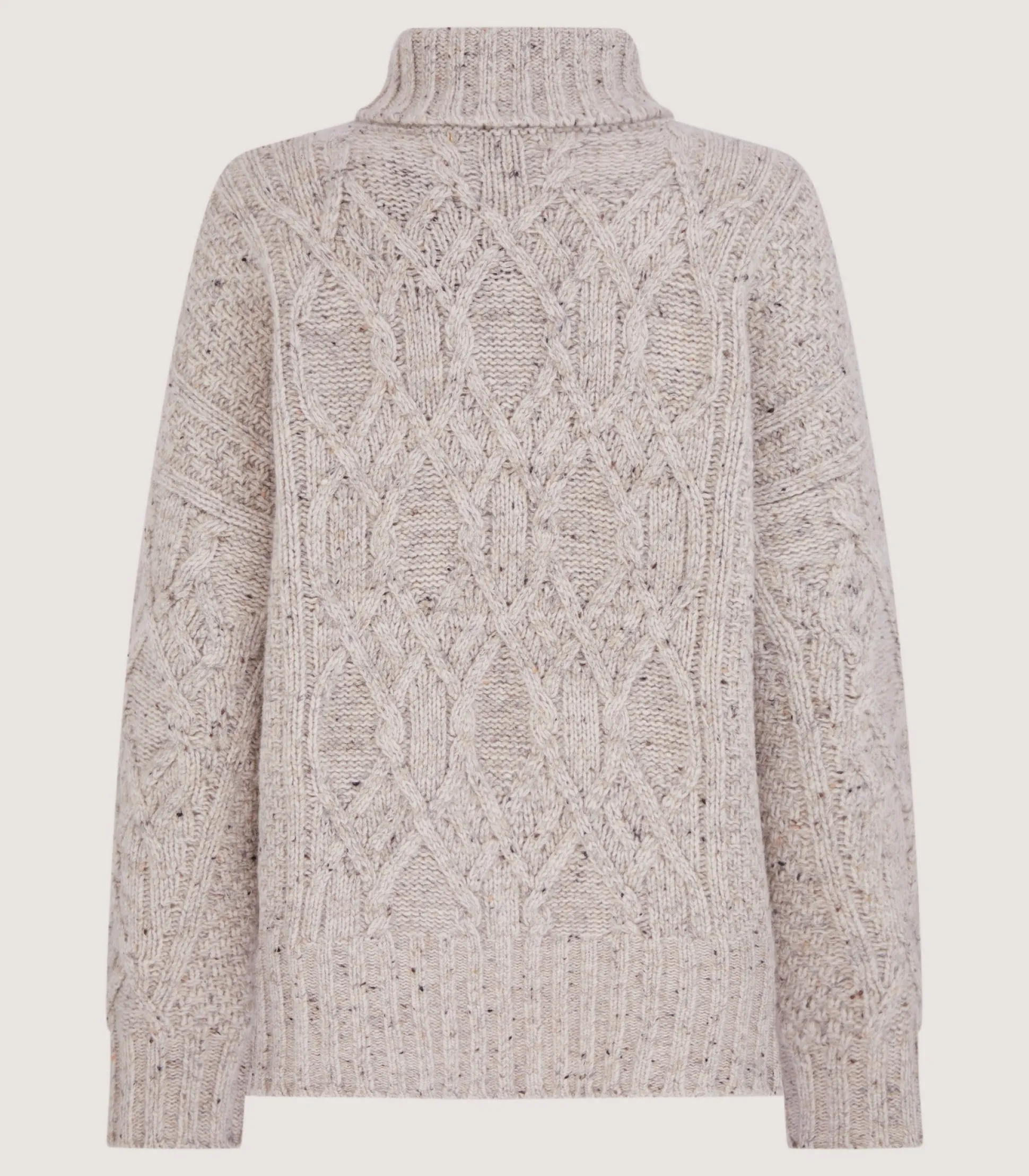 Women's Cashmere Donegal High Neck Tunic Sweater in Ivory