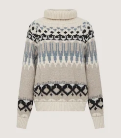Women's Cashmere Fairisle Falcon Crew Neck Sweater In Kestral