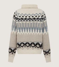 Women's Cashmere Fairisle Falcon Crew Neck Sweater In Kestral