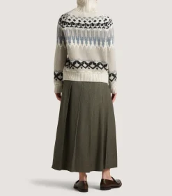 Women's Cashmere Fairisle Falcon Crew Neck Sweater In Kestral