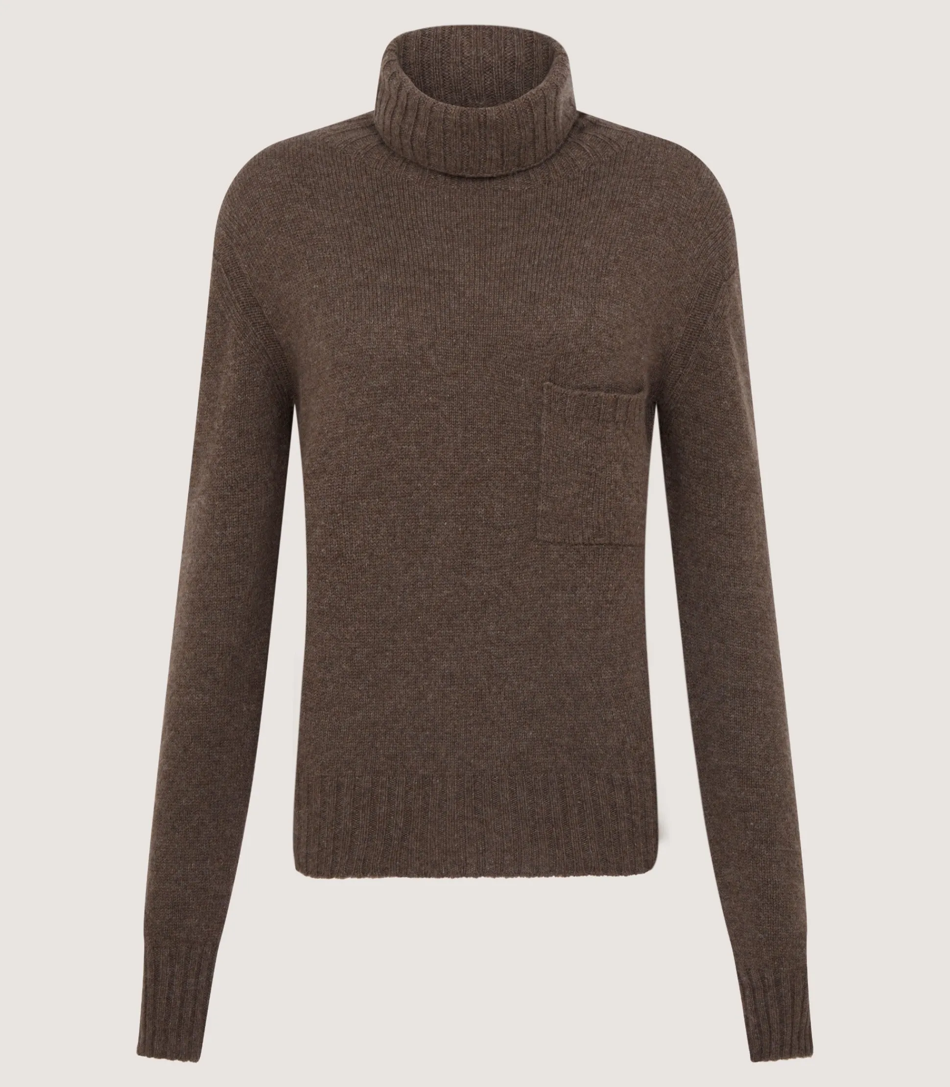Women's Cashmere Turtleneck Sweater With Chest Pocket