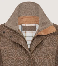 Women's Cashmere Tweed Raglan Field Coat In Brecbowie