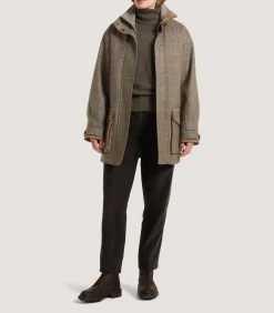 Women's Cashmere Tweed Raglan Field Coat In Brecbowie