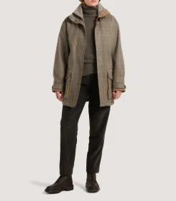 Women's Cashmere Tweed Raglan Field Coat In Brecbowie