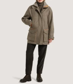 Women's Cashmere Tweed Raglan Field Coat In Brecbowie