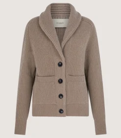 Women's Clifford Ribbed Cardigan in Taupe