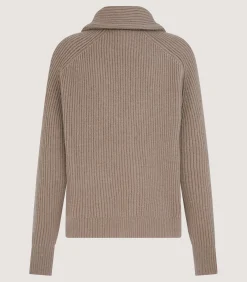 Women's Clifford Ribbed Cardigan in Taupe