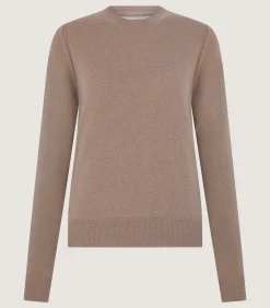 Women's Cork Crew Neck Jumper in Taupe