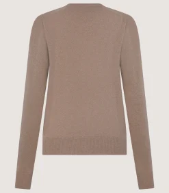 Women's Cork Crew Neck Jumper in Taupe