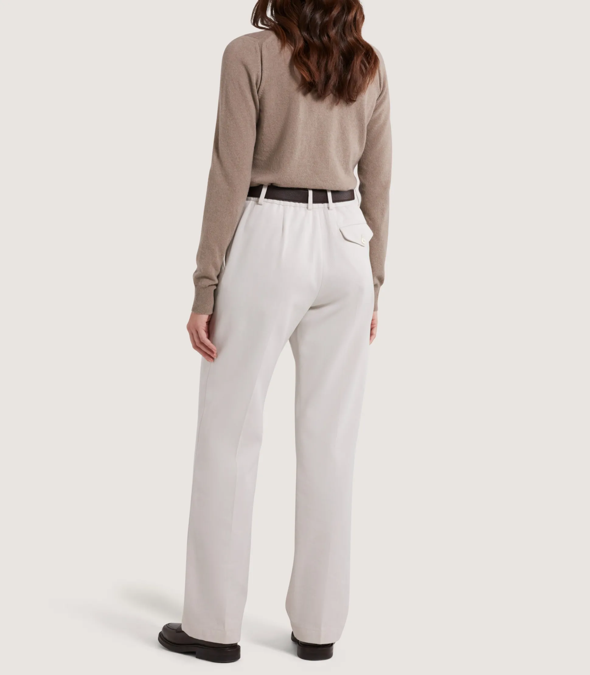 Women's Cork Crew Neck Jumper in Taupe