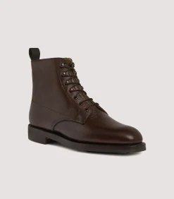Women's Grain Leather Ankle Boot In Dark Brown