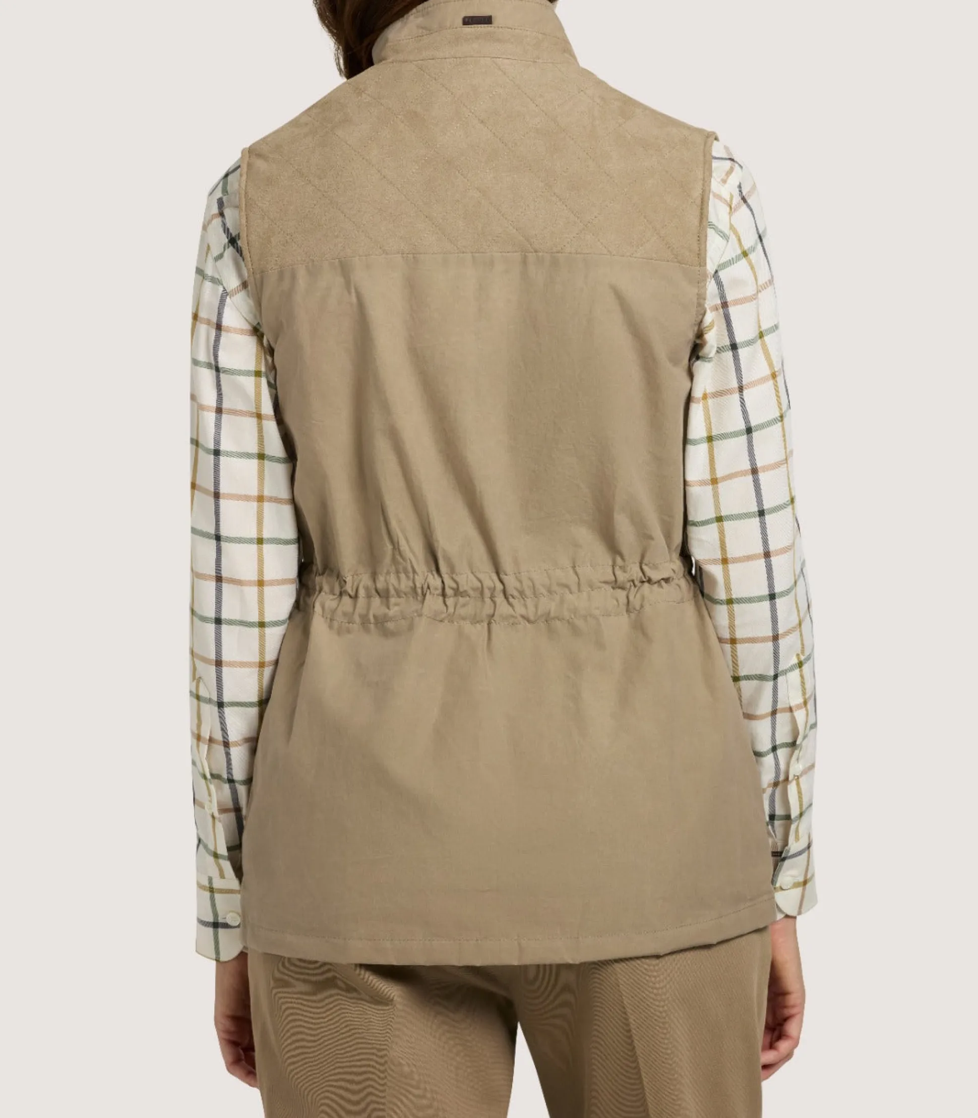 Women's High Collar Dry Wax Summer Sporting Vest In Taupe
