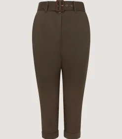 Women's High Waisted Cotton Breeks In Dark Green