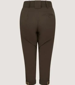 Women's High Waisted Cotton Breeks In Dark Green