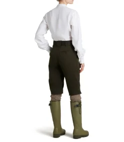 Women's High Waisted Cotton Breeks In Dark Green