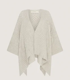 Women's Lammermuir Knitted Aran Cape in Ivory