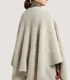 Women's Lammermuir Knitted Aran Cape in Ivory