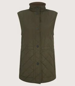 Women's Quilted Purdey Gilet in Dark Olive