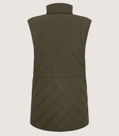 Women's Quilted Purdey Gilet in Dark Olive