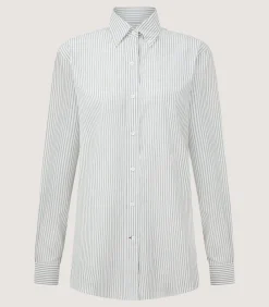 Women's Sage Cotton Linen Button Down Shirt