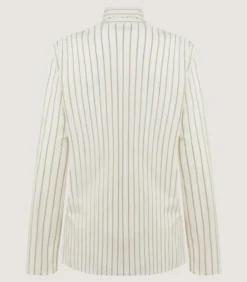 Women's Scarf Neck Blouse in Pale Stone