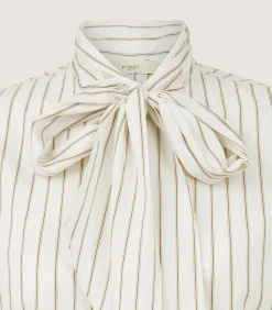 Women's Scarf Neck Blouse in Pale Stone