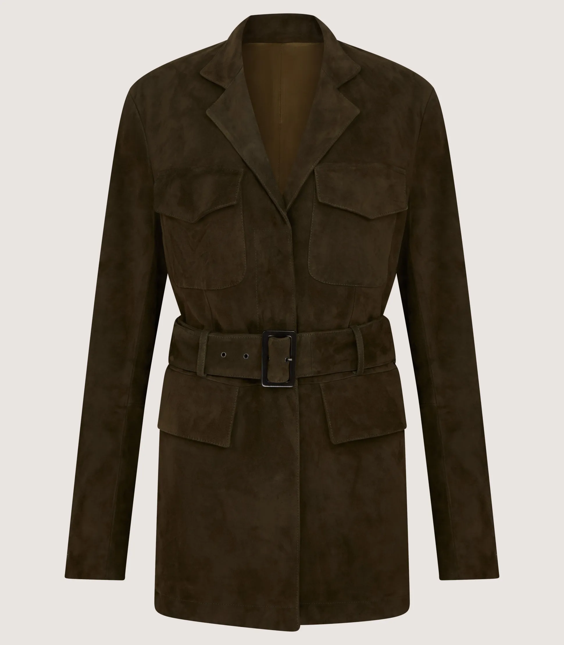 Women's Suede Wilton Jacket in Dark Olive