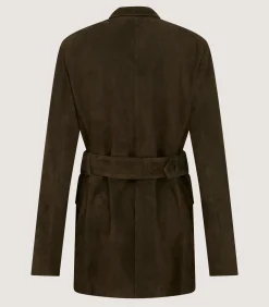 Women's Suede Wilton Jacket in Dark Olive