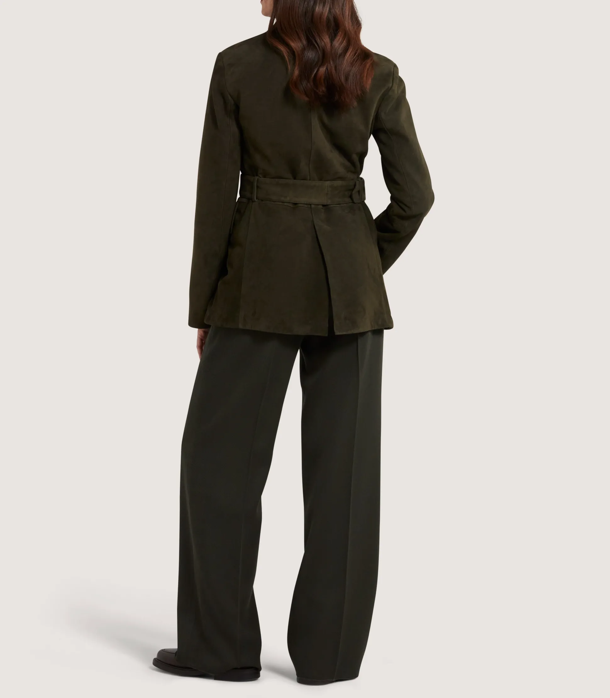 Women's Suede Wilton Jacket in Dark Olive
