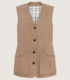 Women's Summer Cotton Sporting Vest In Dark Taupe